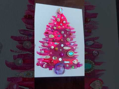 Handmade Pink Christmas Tree 5x7