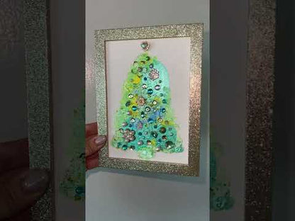 Christmas tree #2604 5x7, original painting