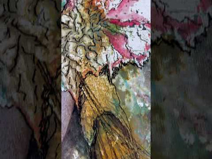 Original Acrylic Portrait Painting, Autumn Sadness, Surrealism Art, 11x14 Canvas Board