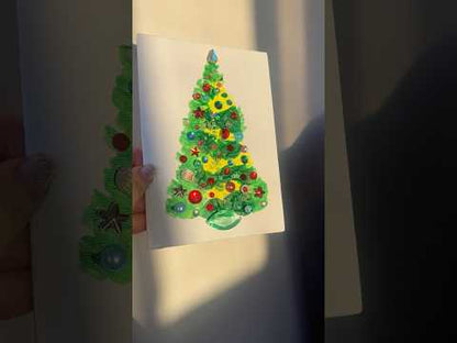 Classic Jeweled Christmas Tree – 5x7 Original painting
