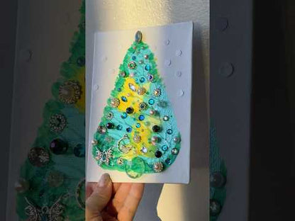 Enchanted Jeweled Christmas Tree with Fairy – 5x7 Original painting