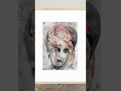 Sabina, original painting, 11*15 in, watercolor on paper, portrait, surrealism