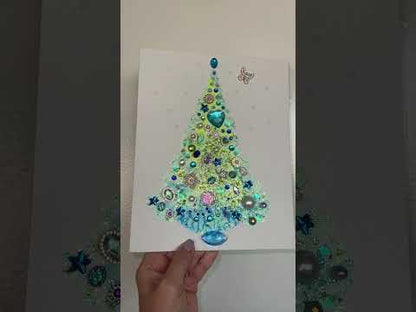 Original Painting "Butterfly Heart" Christmas Tree 8x10
