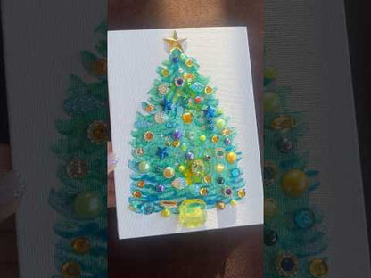 Jeweled Christmas Tree Art – 5x7 Original painting