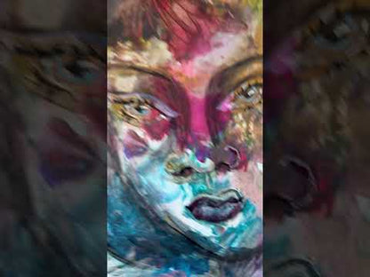 A woman with character, original acrylic on canvas cardboard, 11*18 in, surreal