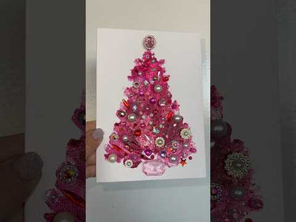 Original Painting "Pink Pearl" Christmas Tree 5x7